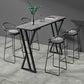 White Modern Style Rectangle Bar Table in Faux Marble and Metal Coffee Shop Bar Table Clearhalo 'Bar Furniture' 'Bar Tables' 'bar_tables' 'furn' 'furn_bar_tables' 'Furniture' 'furniture_bar_tables' 'Kitchen & Dining Furniture' 4586943