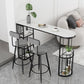 Glam Style Bar Table in Faux Marble and Metal Coffee Shop Bar Table 70.9"L x 15.7"W x 41.3"H Black Without Chairs Clearhalo 'Bar Furniture' 'Bar Tables' 'bar_tables' 'furn' 'furn_bar_tables' 'Furniture' 'furniture_bar_tables' 'Kitchen & Dining Furniture' 4586953