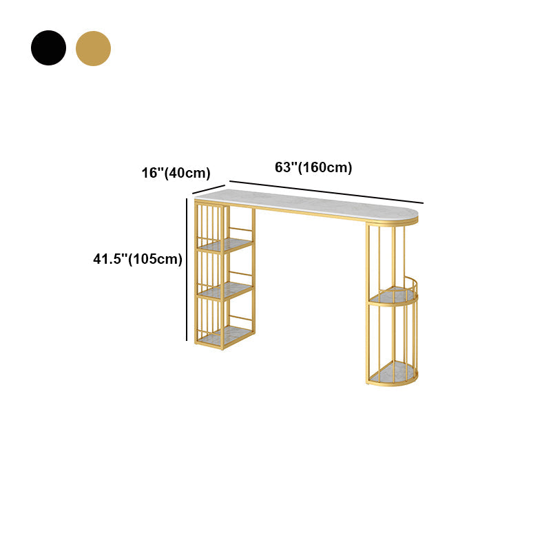 Glam Style Bar Table in Faux Marble and Metal Coffee Shop Bar Table Clearhalo 'Bar Furniture' 'Bar Tables' 'bar_tables' 'furn' 'furn_bar_tables' 'Furniture' 'furniture_bar_tables' 'Kitchen & Dining Furniture' 4586960