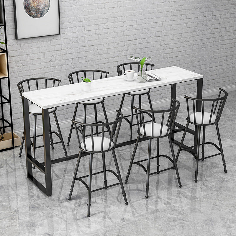 Upholstered Round Counter Bar Stool Backrest Bar Stool with Footrest and Iron Base Clearhalo 'Bar Furniture' 'Bar Stools' 'bar_stools' 'furn' 'furn_bar_stools' 'furniture_bar_stools' 'Kitchen & Dining Furniture' 'kitchen&dining_furn' 'kitchen' 'kitchen_furn' Furniture' 4586965
