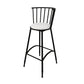 Upholstered Round Counter Bar Stool Backrest Bar Stool with Footrest and Iron Base Black 1 Piece Bar Stool(30"H) Clearhalo 'Bar Furniture' 'Bar Stools' 'bar_stools' 'furn' 'furn_bar_stools' 'furniture_bar_stools' 'Kitchen & Dining Furniture' 'kitchen&dining_furn' 'kitchen' 'kitchen_furn' Furniture' 4586967
