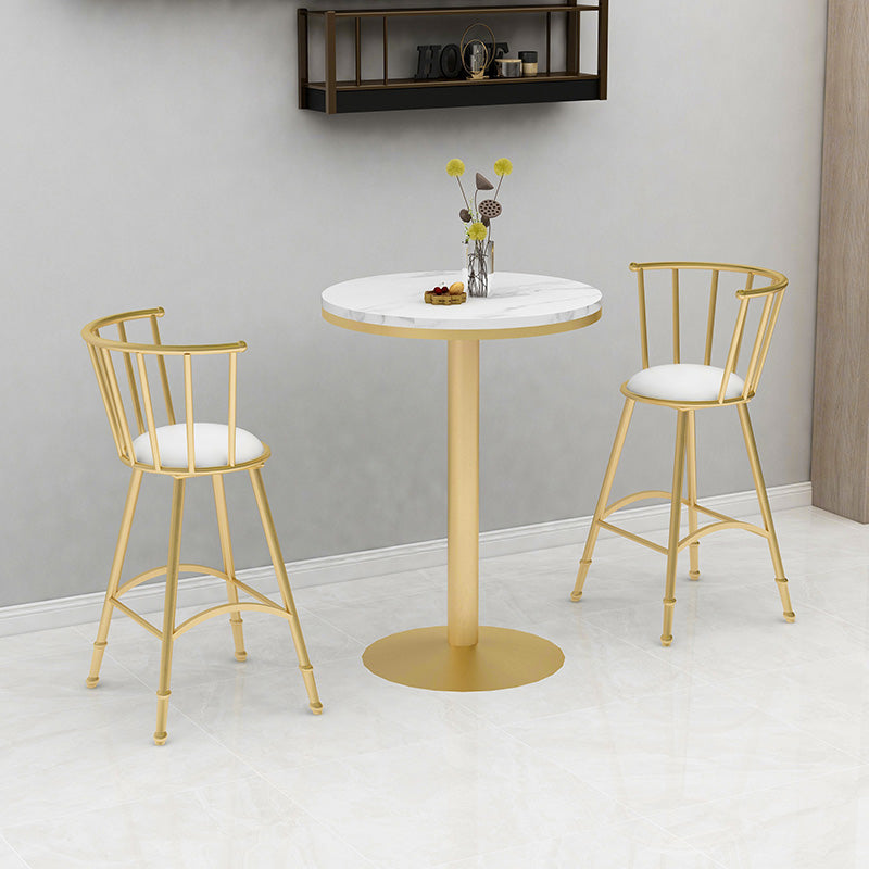 Upholstered Round Counter Bar Stool Backrest Bar Stool with Footrest and Iron Base Clearhalo 'Bar Furniture' 'Bar Stools' 'bar_stools' 'furn' 'furn_bar_stools' 'furniture_bar_stools' 'Kitchen & Dining Furniture' 'kitchen&dining_furn' 'kitchen' 'kitchen_furn' Furniture' 4586970