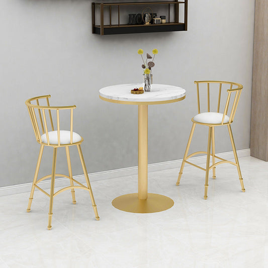 Upholstered Round Counter Bar Stool Backrest Bar Stool with Footrest and Iron Base Clearhalo 'Bar Furniture' 'Bar Stools' 'bar_stools' 'furn' 'furn_bar_stools' 'furniture_bar_stools' 'Kitchen & Dining Furniture' 'kitchen&dining_furn' 'kitchen' 'kitchen_furn' Furniture' 4586970
