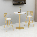 Upholstered Round Counter Bar Stool Backrest Bar Stool with Footrest and Iron Base Clearhalo 'Bar Furniture' 'Bar Stools' 'bar_stools' 'furn' 'furn_bar_stools' 'furniture_bar_stools' 'Kitchen & Dining Furniture' 'kitchen&dining_furn' 'kitchen' 'kitchen_furn' Furniture' 4586970