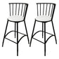Upholstered Round Counter Bar Stool Backrest Bar Stool with Footrest and Iron Base Black 2 Piece Set Counter Stool(26"H) Clearhalo 'Bar Furniture' 'Bar Stools' 'bar_stools' 'furn' 'furn_bar_stools' 'furniture_bar_stools' 'Kitchen & Dining Furniture' 'kitchen&dining_furn' 'kitchen' 'kitchen_furn' Furniture' 4586976