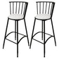 Upholstered Round Counter Bar Stool Backrest Bar Stool with Footrest and Iron Base Black 2 Piece Set Bar Stool(30"H) Clearhalo 'Bar Furniture' 'Bar Stools' 'bar_stools' 'furn' 'furn_bar_stools' 'furniture_bar_stools' 'Kitchen & Dining Furniture' 'kitchen&dining_furn' 'kitchen' 'kitchen_furn' Furniture' 4586978