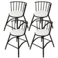 Upholstered Round Counter Bar Stool Backrest Bar Stool with Footrest and Iron Base Black 4 Piece Set Short Stool(18"H) Clearhalo 'Bar Furniture' 'Bar Stools' 'bar_stools' 'furn' 'furn_bar_stools' 'furniture_bar_stools' 'Kitchen & Dining Furniture' 'kitchen&dining_furn' 'kitchen' 'kitchen_furn' Furniture' 4586982