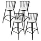 Upholstered Round Counter Bar Stool Backrest Bar Stool with Footrest and Iron Base Black 4 Piece Set Counter Stool(26"H) Clearhalo 'Bar Furniture' 'Bar Stools' 'bar_stools' 'furn' 'furn_bar_stools' 'furniture_bar_stools' 'Kitchen & Dining Furniture' 'kitchen&dining_furn' 'kitchen' 'kitchen_furn' Furniture' 4586983