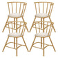 Upholstered Round Counter Bar Stool Backrest Bar Stool with Footrest and Iron Base Gold 4 Piece Set Short Stool(18"H) Clearhalo 'Bar Furniture' 'Bar Stools' 'bar_stools' 'furn' 'furn_bar_stools' 'furniture_bar_stools' 'Kitchen & Dining Furniture' 'kitchen&dining_furn' 'kitchen' 'kitchen_furn' Furniture' 4586985