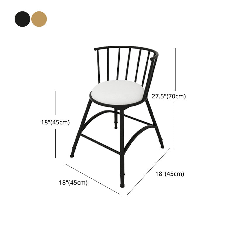 Upholstered Round Counter Bar Stool Backrest Bar Stool with Footrest and Iron Base Clearhalo 'Bar Furniture' 'Bar Stools' 'bar_stools' 'furn' 'furn_bar_stools' 'furniture_bar_stools' 'Kitchen & Dining Furniture' 'kitchen&dining_furn' 'kitchen' 'kitchen_furn' Furniture' 4586987