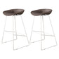 Contemporary Counter Bar Stool Bucket Bar Stool with Footrest Iron Base Brown 2 Piece Set Bar Stool(30"H) Clearhalo 'Bar Furniture' 'Bar Stools' 'bar_stools' 'furn' 'furn_bar_stools' 'furniture_bar_stools' 'Kitchen & Dining Furniture' 'kitchen&dining_furn' 'kitchen' 'kitchen_furn' Furniture' 4586995