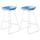 Contemporary Counter Bar Stool Bucket Bar Stool with Footrest Iron Base Blue 2 Piece Set Clearhalo 'Bar Furniture' 'Bar Stools' 'bar_stools' 'furn' 'furn_bar_stools' 'furniture_bar_stools' 'Kitchen & Dining Furniture' 'kitchen&dining_furn' 'kitchen' 'kitchen_furn' Furniture' 4586998