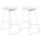 Contemporary Counter Bar Stool Bucket Bar Stool with Footrest Iron Base White 2 Piece Set Clearhalo 'Bar Furniture' 'Bar Stools' 'bar_stools' 'furn' 'furn_bar_stools' 'furniture_bar_stools' 'Kitchen & Dining Furniture' 'kitchen&dining_furn' 'kitchen' 'kitchen_furn' Furniture' 4587000
