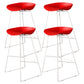 Contemporary Counter Bar Stool Bucket Bar Stool with Footrest Iron Base Red 4 Piece Set Clearhalo 'Bar Furniture' 'Bar Stools' 'bar_stools' 'furn' 'furn_bar_stools' 'furniture_bar_stools' 'Kitchen & Dining Furniture' 'kitchen&dining_furn' 'kitchen' 'kitchen_furn' Furniture' 4587011