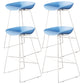 Contemporary Counter Bar Stool Bucket Bar Stool with Footrest Iron Base Blue 4 Piece Set Clearhalo 'Bar Furniture' 'Bar Stools' 'bar_stools' 'furn' 'furn_bar_stools' 'furniture_bar_stools' 'Kitchen & Dining Furniture' 'kitchen&dining_furn' 'kitchen' 'kitchen_furn' Furniture' 4587013