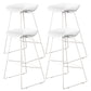 Contemporary Counter Bar Stool Bucket Bar Stool with Footrest Iron Base White 4 Piece Set Clearhalo 'Bar Furniture' 'Bar Stools' 'bar_stools' 'furn' 'furn_bar_stools' 'furniture_bar_stools' 'Kitchen & Dining Furniture' 'kitchen&dining_furn' 'kitchen' 'kitchen_furn' Furniture' 4587014