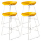 Contemporary Counter Bar Stool Bucket Bar Stool with Footrest Iron Base Yellow 4 Piece Set Clearhalo 'Bar Furniture' 'Bar Stools' 'bar_stools' 'furn' 'furn_bar_stools' 'furniture_bar_stools' 'Kitchen & Dining Furniture' 'kitchen&dining_furn' 'kitchen' 'kitchen_furn' Furniture' 4587016