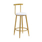 Glam Round Counter Bar Stool White Leather Bar Stool with Footrest in Gold 1 Piece Bar Stool(30"H) Clearhalo 'Bar Furniture' 'Bar Stools' 'bar_stools' 'furn' 'furn_bar_stools' 'furniture_bar_stools' 'Kitchen & Dining Furniture' 'kitchen&dining_furn' 'kitchen' 'kitchen_furn' Furniture' 4587021