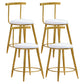 Glam Round Counter Bar Stool White Leather Bar Stool with Footrest in Gold 4 Piece Set Short Stool(18"H) Clearhalo 'Bar Furniture' 'Bar Stools' 'bar_stools' 'furn' 'furn_bar_stools' 'furniture_bar_stools' 'Kitchen & Dining Furniture' 'kitchen&dining_furn' 'kitchen' 'kitchen_furn' Furniture' 4587029
