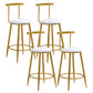 Glam Round Counter Bar Stool White Leather Bar Stool with Footrest in Gold 4 Piece Set Counter Stool(26"H) Clearhalo 'Bar Furniture' 'Bar Stools' 'bar_stools' 'furn' 'furn_bar_stools' 'furniture_bar_stools' 'Kitchen & Dining Furniture' 'kitchen&dining_furn' 'kitchen' 'kitchen_furn' Furniture' 4587031
