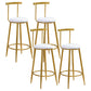 Glam Round Counter Bar Stool White Leather Bar Stool with Footrest in Gold 4 Piece Set Bar Stool(30"H) Clearhalo 'Bar Furniture' 'Bar Stools' 'bar_stools' 'furn' 'furn_bar_stools' 'furniture_bar_stools' 'Kitchen & Dining Furniture' 'kitchen&dining_furn' 'kitchen' 'kitchen_furn' Furniture' 4587033