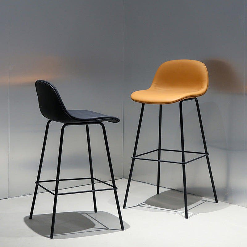 Contemporary Counter Bar Stool Leather Backrest Bar Stool with Footrest Clearhalo 'Bar Furniture' 'Bar Stools' 'bar_stools' 'furn' 'furn_bar_stools' 'furniture_bar_stools' 'Kitchen & Dining Furniture' 'kitchen&dining_furn' 'kitchen' 'kitchen_furn' Furniture' 4587038