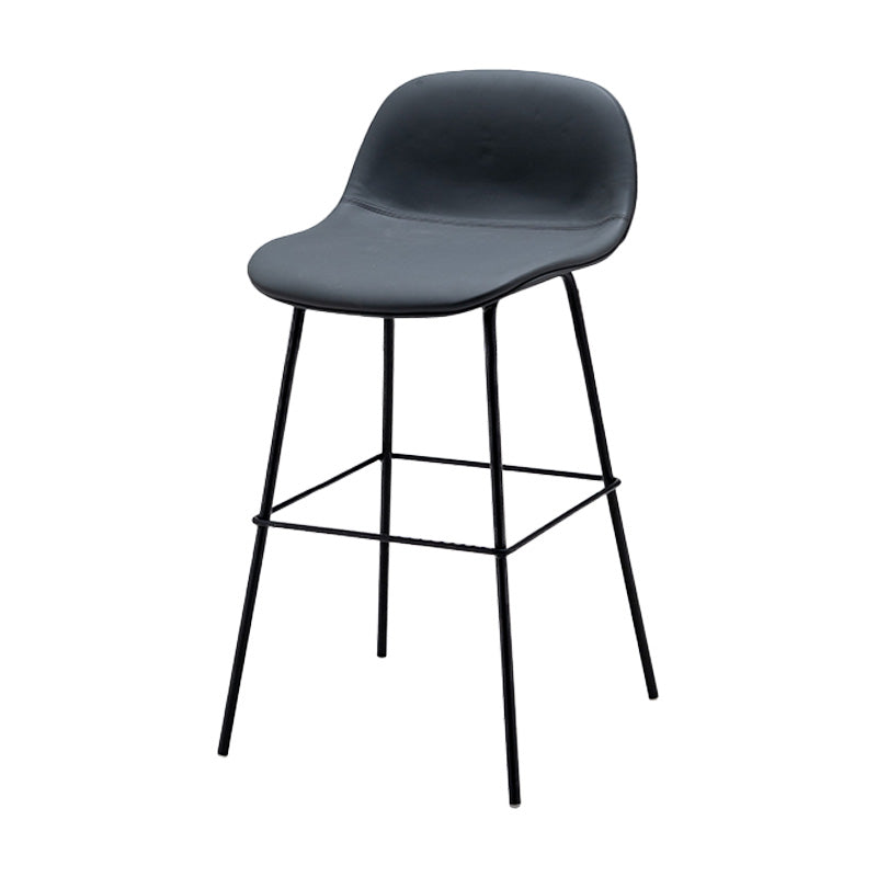 Contemporary Counter Bar Stool Leather Backrest Bar Stool with Footrest Dark Gray 1 Piece Counter Stool(26"H) Clearhalo 'Bar Furniture' 'Bar Stools' 'bar_stools' 'furn' 'furn_bar_stools' 'furniture_bar_stools' 'Kitchen & Dining Furniture' 'kitchen&dining_furn' 'kitchen' 'kitchen_furn' Furniture' 4587039