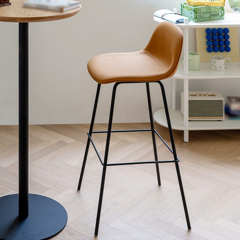 Contemporary Counter Bar Stool Leather Backrest Bar Stool with Footrest Clearhalo 'Bar Furniture' 'Bar Stools' 'bar_stools' 'furn' 'furn_bar_stools' 'furniture_bar_stools' 'Kitchen & Dining Furniture' 'kitchen&dining_furn' 'kitchen' 'kitchen_furn' Furniture' 4587040