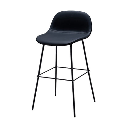 Contemporary Counter Bar Stool Leather Backrest Bar Stool with Footrest Black 1 Piece Counter Stool(26"H) Clearhalo 'Bar Furniture' 'Bar Stools' 'bar_stools' 'furn' 'furn_bar_stools' 'furniture_bar_stools' 'Kitchen & Dining Furniture' 'kitchen&dining_furn' 'kitchen' 'kitchen_furn' Furniture' 4587044