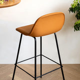 Contemporary Counter Bar Stool Leather Backrest Bar Stool with Footrest Clearhalo 'Bar Furniture' 'Bar Stools' 'bar_stools' 'furn' 'furn_bar_stools' 'furniture_bar_stools' 'Kitchen & Dining Furniture' 'kitchen&dining_furn' 'kitchen' 'kitchen_furn' Furniture' 4587051