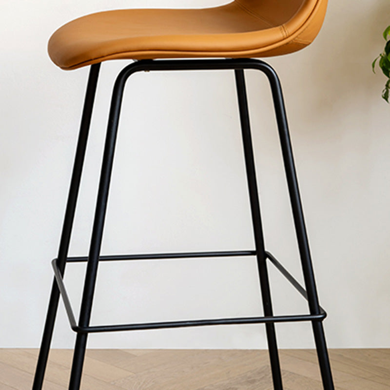 Contemporary Counter Bar Stool Leather Backrest Bar Stool with Footrest Clearhalo 'Bar Furniture' 'Bar Stools' 'bar_stools' 'furn' 'furn_bar_stools' 'furniture_bar_stools' 'Kitchen & Dining Furniture' 'kitchen&dining_furn' 'kitchen' 'kitchen_furn' Furniture' 4587055