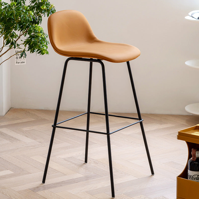 Contemporary Counter Bar Stool Leather Backrest Bar Stool with Footrest Clearhalo 'Bar Furniture' 'Bar Stools' 'bar_stools' 'furn' 'furn_bar_stools' 'furniture_bar_stools' 'Kitchen & Dining Furniture' 'kitchen&dining_furn' 'kitchen' 'kitchen_furn' Furniture' 4587057
