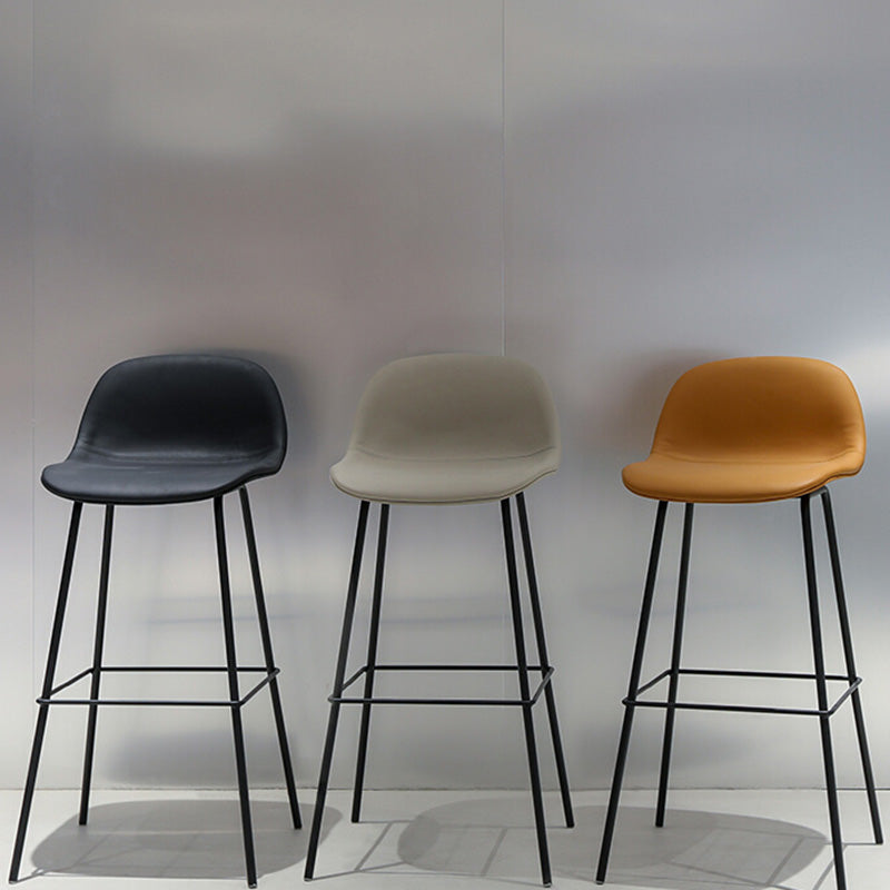 Contemporary Counter Bar Stool Leather Backrest Bar Stool with Footrest Clearhalo 'Bar Furniture' 'Bar Stools' 'bar_stools' 'furn' 'furn_bar_stools' 'furniture_bar_stools' 'Kitchen & Dining Furniture' 'kitchen&dining_furn' 'kitchen' 'kitchen_furn' Furniture' 4587058
