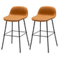 Contemporary Counter Bar Stool Leather Backrest Bar Stool with Footrest Brown 2 Piece Set Counter Stool(26"H) Clearhalo 'Bar Furniture' 'Bar Stools' 'bar_stools' 'furn' 'furn_bar_stools' 'furniture_bar_stools' 'Kitchen & Dining Furniture' 'kitchen&dining_furn' 'kitchen' 'kitchen_furn' Furniture' 4587059