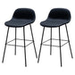 Contemporary Counter Bar Stool Leather Backrest Bar Stool with Footrest Black 2 Piece Set Counter Stool(26"H) Clearhalo 'Bar Furniture' 'Bar Stools' 'bar_stools' 'furn' 'furn_bar_stools' 'furniture_bar_stools' 'Kitchen & Dining Furniture' 'kitchen&dining_furn' 'kitchen' 'kitchen_furn' Furniture' 4587060