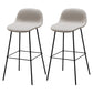 Contemporary Counter Bar Stool Leather Backrest Bar Stool with Footrest Gray 2 Piece Set Bar Stool(30"H) Clearhalo 'Bar Furniture' 'Bar Stools' 'bar_stools' 'furn' 'furn_bar_stools' 'furniture_bar_stools' 'Kitchen & Dining Furniture' 'kitchen&dining_furn' 'kitchen' 'kitchen_furn' Furniture' 4587062