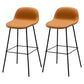 Contemporary Counter Bar Stool Leather Backrest Bar Stool with Footrest Brown 2 Piece Set Bar Stool(30"H) Clearhalo 'Bar Furniture' 'Bar Stools' 'bar_stools' 'furn' 'furn_bar_stools' 'furniture_bar_stools' 'Kitchen & Dining Furniture' 'kitchen&dining_furn' 'kitchen' 'kitchen_furn' Furniture' 4587063