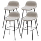 Contemporary Counter Bar Stool Leather Backrest Bar Stool with Footrest Gray 4 Piece Set Counter Stool(26"H) Clearhalo 'Bar Furniture' 'Bar Stools' 'bar_stools' 'furn' 'furn_bar_stools' 'furniture_bar_stools' 'Kitchen & Dining Furniture' 'kitchen&dining_furn' 'kitchen' 'kitchen_furn' Furniture' 4587066