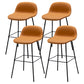 Contemporary Counter Bar Stool Leather Backrest Bar Stool with Footrest Brown 4 Piece Set Counter Stool(26"H) Clearhalo 'Bar Furniture' 'Bar Stools' 'bar_stools' 'furn' 'furn_bar_stools' 'furniture_bar_stools' 'Kitchen & Dining Furniture' 'kitchen&dining_furn' 'kitchen' 'kitchen_furn' Furniture' 4587067