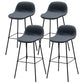 Contemporary Counter Bar Stool Leather Backrest Bar Stool with Footrest Dark Gray 4 Piece Set Bar Stool(30"H) Clearhalo 'Bar Furniture' 'Bar Stools' 'bar_stools' 'furn' 'furn_bar_stools' 'furniture_bar_stools' 'Kitchen & Dining Furniture' 'kitchen&dining_furn' 'kitchen' 'kitchen_furn' Furniture' 4587069