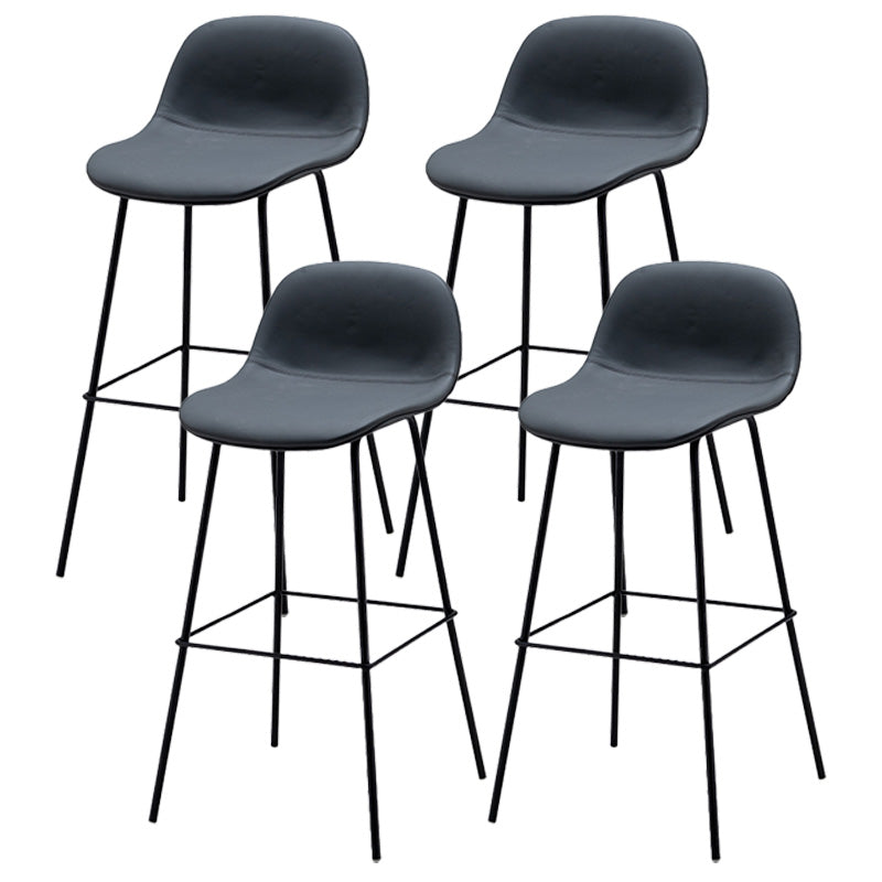 Contemporary Counter Bar Stool Leather Backrest Bar Stool with Footrest Dark Gray 4 Piece Set Bar Stool(30"H) Clearhalo 'Bar Furniture' 'Bar Stools' 'bar_stools' 'furn' 'furn_bar_stools' 'furniture_bar_stools' 'Kitchen & Dining Furniture' 'kitchen&dining_furn' 'kitchen' 'kitchen_furn' Furniture' 4587069