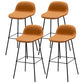 Contemporary Counter Bar Stool Leather Backrest Bar Stool with Footrest Brown 4 Piece Set Bar Stool(30"H) Clearhalo 'Bar Furniture' 'Bar Stools' 'bar_stools' 'furn' 'furn_bar_stools' 'furniture_bar_stools' 'Kitchen & Dining Furniture' 'kitchen&dining_furn' 'kitchen' 'kitchen_furn' Furniture' 4587071