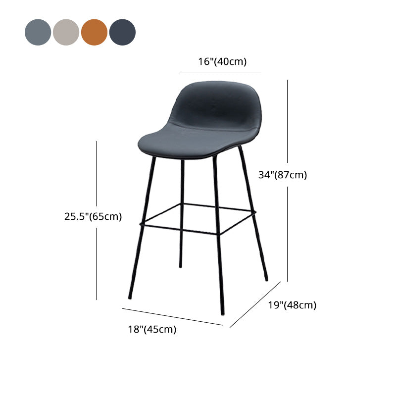 Contemporary Counter Bar Stool Leather Backrest Bar Stool with Footrest Clearhalo 'Bar Furniture' 'Bar Stools' 'bar_stools' 'furn' 'furn_bar_stools' 'furniture_bar_stools' 'Kitchen & Dining Furniture' 'kitchen&dining_furn' 'kitchen' 'kitchen_furn' Furniture' 4587073