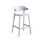 Modern Style Plastic Bar Stool with Footrest Low Back Bistro Stackable Bar Stool Grey 1 Piece Counter Stool(26"H) Clearhalo 'Bar Furniture' 'Bar Stools' 'bar_stools' 'furn' 'furn_bar_stools' 'furniture_bar_stools' 'Kitchen & Dining Furniture' 'kitchen&dining_furn' 'kitchen' 'kitchen_furn' Furniture' 4587079