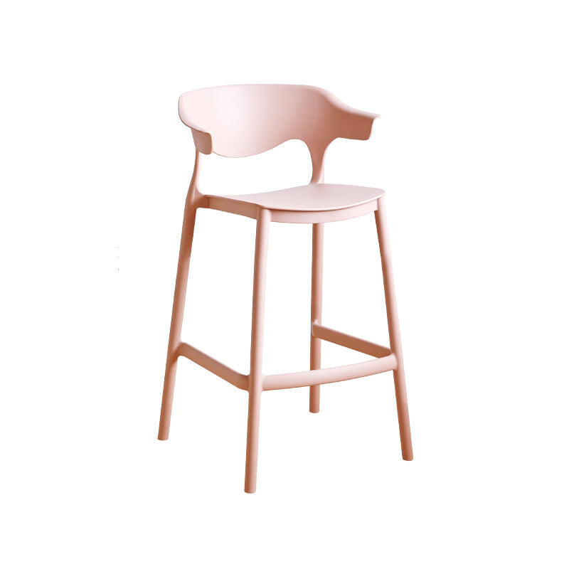 Modern Style Plastic Bar Stool with Footrest Low Back Bistro Stackable Bar Stool Clearhalo 'Bar Furniture' 'Bar Stools' 'bar_stools' 'furn' 'furn_bar_stools' 'furniture_bar_stools' 'Kitchen & Dining Furniture' 'kitchen&dining_furn' 'kitchen' 'kitchen_furn' Furniture' 4587084