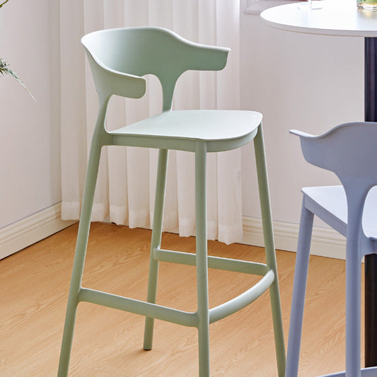 Modern Style Plastic Bar Stool with Footrest Low Back Bistro Stackable Bar Stool Clearhalo 'Bar Furniture' 'Bar Stools' 'bar_stools' 'furn' 'furn_bar_stools' 'furniture_bar_stools' 'Kitchen & Dining Furniture' 'kitchen&dining_furn' 'kitchen' 'kitchen_furn' Furniture' 4587095