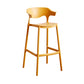Modern Style Plastic Bar Stool with Footrest Low Back Bistro Stackable Bar Stool Yellow 1 Piece Bar Stool(30"H) Clearhalo 'Bar Furniture' 'Bar Stools' 'bar_stools' 'furn' 'furn_bar_stools' 'furniture_bar_stools' 'Kitchen & Dining Furniture' 'kitchen&dining_furn' 'kitchen' 'kitchen_furn' Furniture' 4587103
