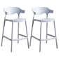 Modern Style Plastic Bar Stool with Footrest Low Back Bistro Stackable Bar Stool Grey 2 Piece Set Counter Stool(26"H) Clearhalo 'Bar Furniture' 'Bar Stools' 'bar_stools' 'furn' 'furn_bar_stools' 'furniture_bar_stools' 'Kitchen & Dining Furniture' 'kitchen&dining_furn' 'kitchen' 'kitchen_furn' Furniture' 4587106