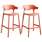 Modern Style Plastic Bar Stool with Footrest Low Back Bistro Stackable Bar Stool Orange 2 Piece Set Counter Stool(26"H) Clearhalo 'Bar Furniture' 'Bar Stools' 'bar_stools' 'furn' 'furn_bar_stools' 'furniture_bar_stools' 'Kitchen & Dining Furniture' 'kitchen&dining_furn' 'kitchen' 'kitchen_furn' Furniture' 4587110