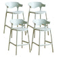 Modern Style Plastic Bar Stool with Footrest Low Back Bistro Stackable Bar Stool Green 4 Piece Set Counter Stool(26"H) Clearhalo 'Bar Furniture' 'Bar Stools' 'bar_stools' 'furn' 'furn_bar_stools' 'furniture_bar_stools' 'Kitchen & Dining Furniture' 'kitchen&dining_furn' 'kitchen' 'kitchen_furn' Furniture' 4587127